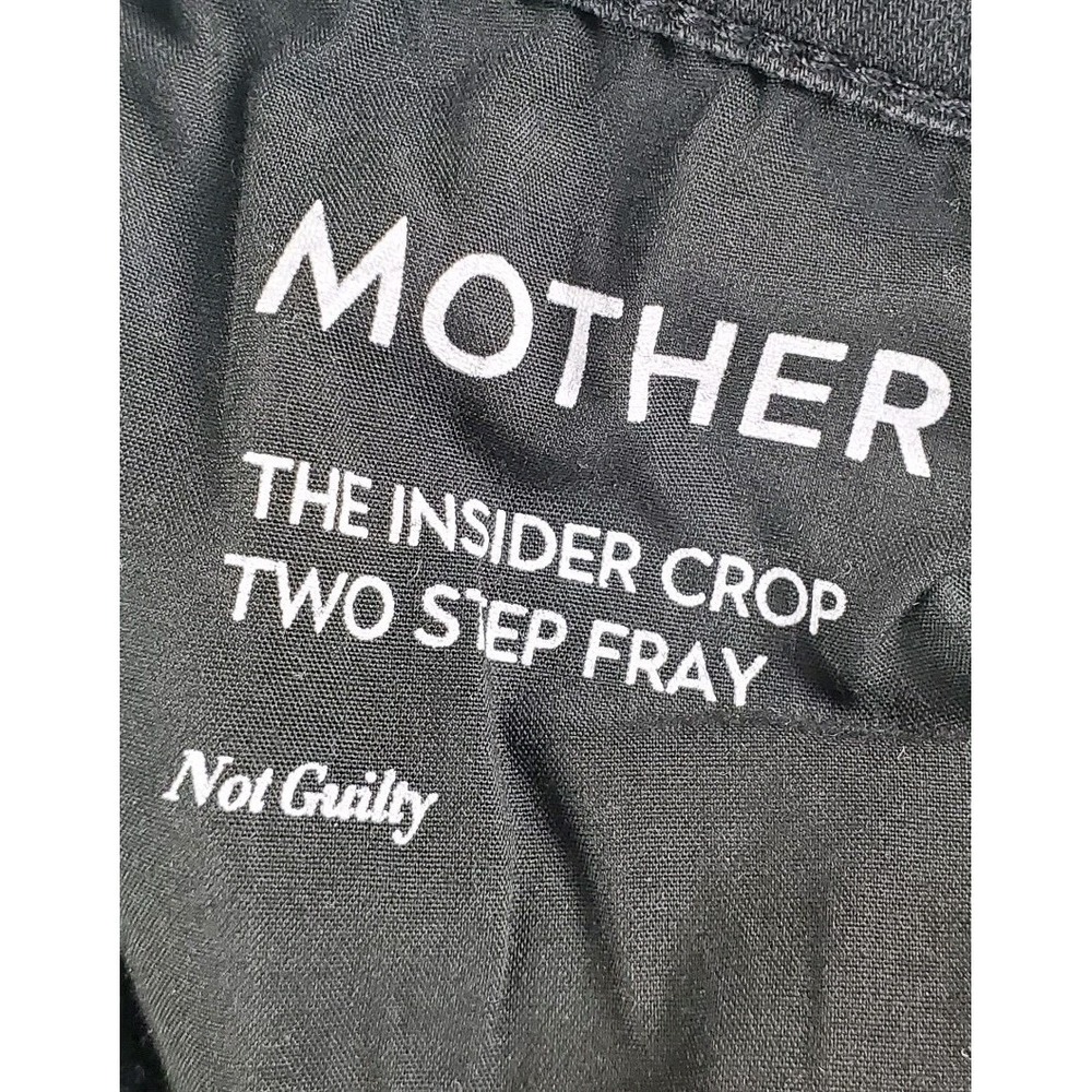 MOTHER Jeans 27 The Insider Crop Step Fray Black Zip Fly Denim No Guilty Wash - Picture 11 of 16